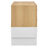 Sateen 3-Drawer Color Block Dresser in Oak White