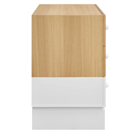 Nolia 3-Drawer Color Block Dresser in Oak White