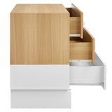 Sateen 3-Drawer Color Block Dresser in Oak White