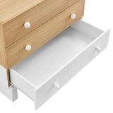 Sateen 3-Drawer Color Block Dresser in Oak White
