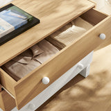Sateen 3-Drawer Color Block Dresser in Oak White