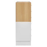 Sateen 6-Drawer Color Block Dresser Chest in Oak White