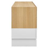 Sateen 6-Drawer Color Block Dresser in Oak White