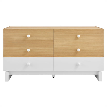 Nolia 6-Drawer Color Block Dresser in Oak White