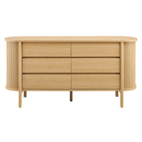 Marlon 6-Drawer Curved Dresser in Oak