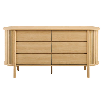 Cadence 6-Drawer Curved Dresser by Furniture for America