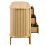 Marlon 6-Drawer Curved Dresser in Oak