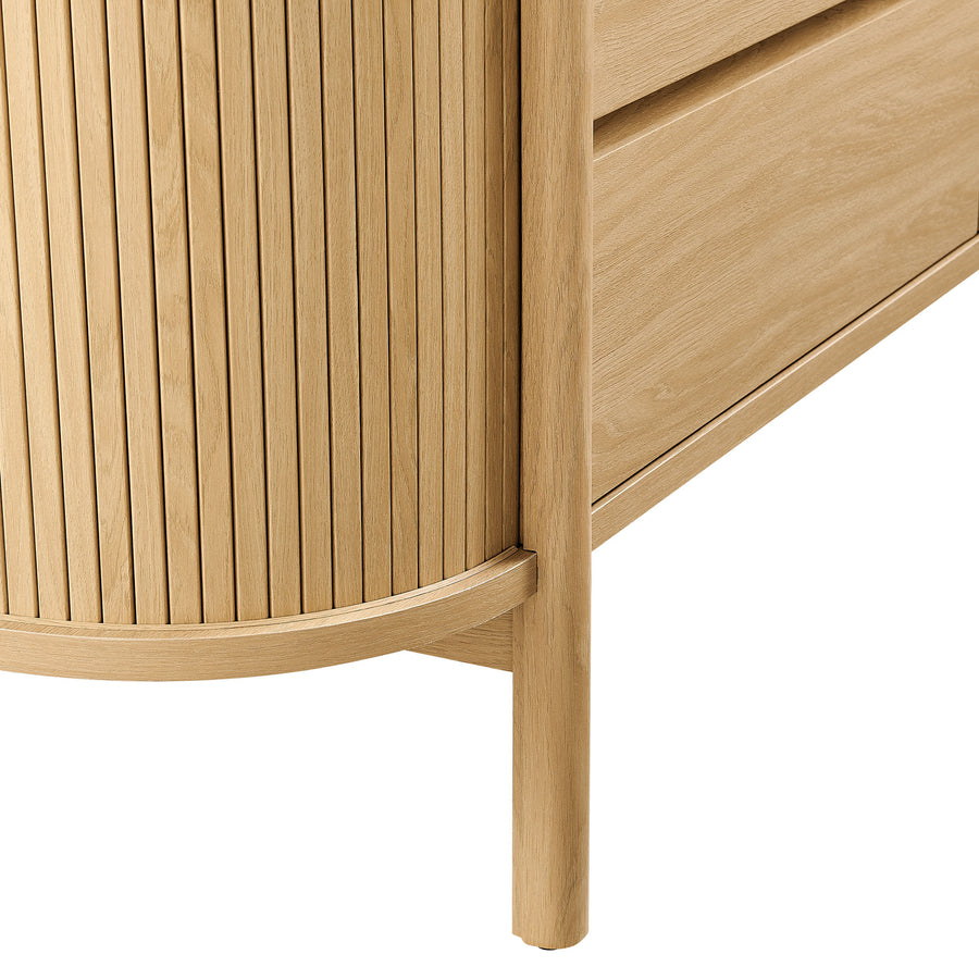 Marlon 6-Drawer Curved Dresser in Oak