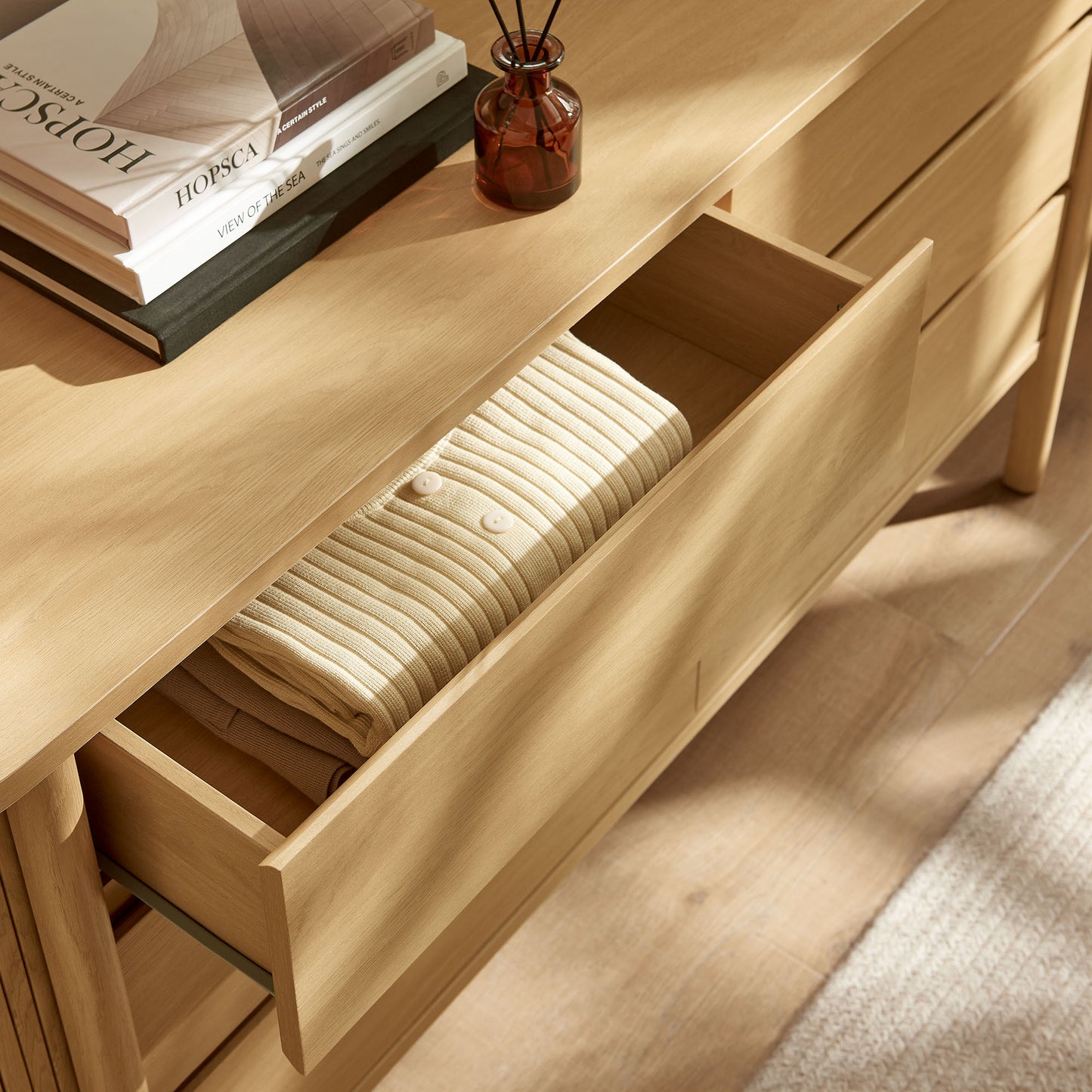 Cadence 6-Drawer Curved Dresser by Furniture for America