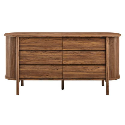 Cadence 6-Drawer Curved Dresser by Furniture for America