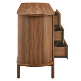 Marlon 6-Drawer Curved Dresser in Walnut