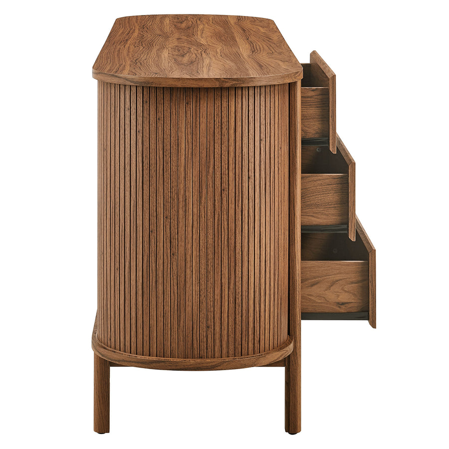Marlon 6-Drawer Curved Dresser in Walnut