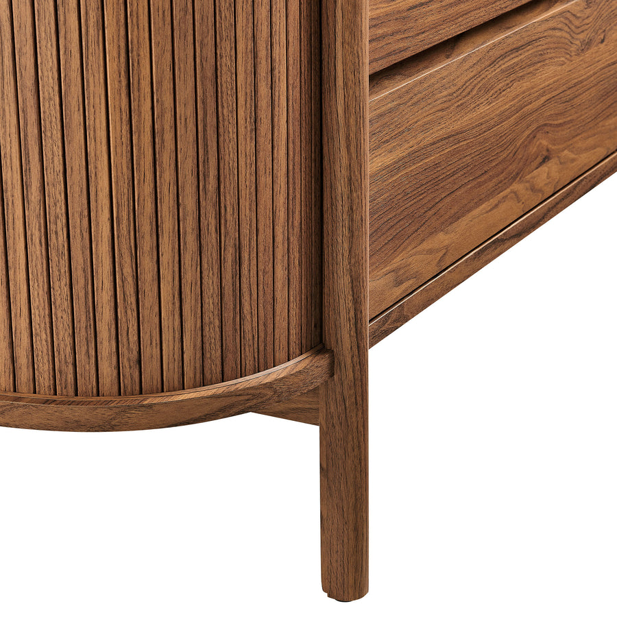 Marlon 6-Drawer Curved Dresser in Walnut