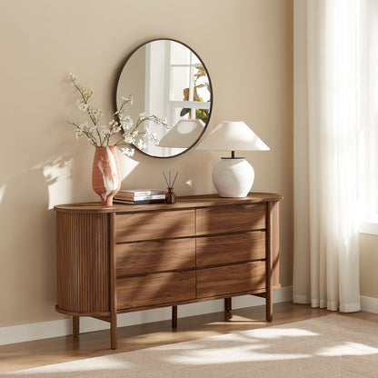 Cadence 6-Drawer Curved Dresser by Furniture for America