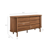 Marlon 6-Drawer Curved Dresser in Walnut