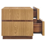 Oxeye 2 Drawer Nightstand in Light Oak Walnut