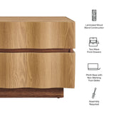 Oxeye 2 Drawer Nightstand in Light Oak Walnut