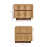 Oxeye 2 Drawer Nightstand in Light Oak Walnut