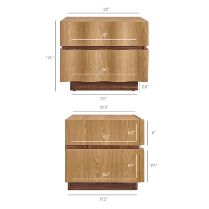 Isola 2 Drawer Nightstand by Furniture for America