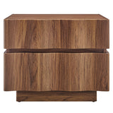 Oxeye 2 Drawer Nightstand in Walnut