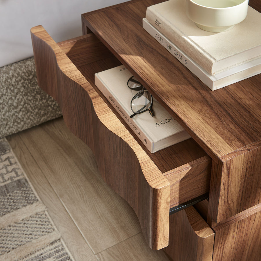Oxeye 2 Drawer Nightstand in Walnut