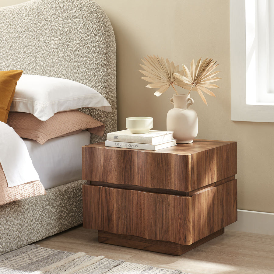 Oxeye 2 Drawer Nightstand in Walnut