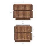 Oxeye 2 Drawer Nightstand in Walnut