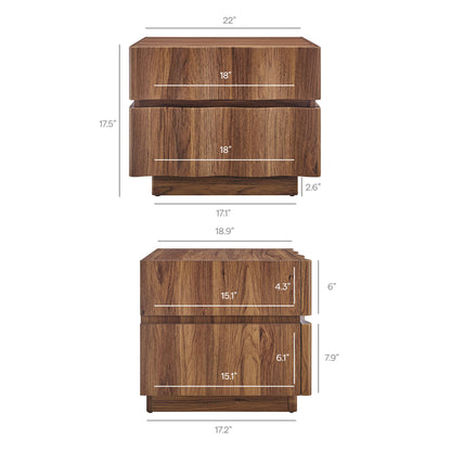 Isola 2 Drawer Nightstand by Furniture for America