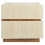 Oxeye 2 Drawer Nightstand in White Light Oak