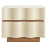 Oxeye 2 Drawer Nightstand in White Light Oak