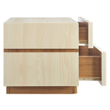 Oxeye 2 Drawer Nightstand in White Light Oak