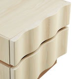 Oxeye 2 Drawer Nightstand in White Light Oak