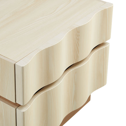 Isola 2 Drawer Nightstand in White Light Oak