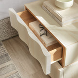 Oxeye 2 Drawer Nightstand in White Light Oak