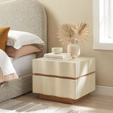 Oxeye 2 Drawer Nightstand in White Light Oak