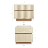 Oxeye 2 Drawer Nightstand in White Light Oak