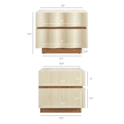 Isola 2 Drawer Nightstand by Furniture for America