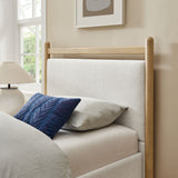 Flax Twin Size Platform Bed Frame in Light Oak Heathered Ivory
