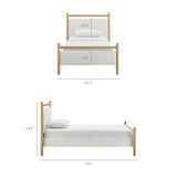 Flax Twin Size Platform Bed Frame in Light Oak Heathered Ivory