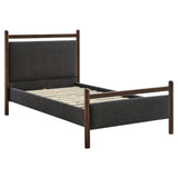 Flax Twin Size Platform Bed Frame in Wenge Heathered Dark Gray