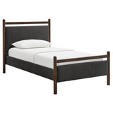 Flax Twin Size Platform Bed Frame in Wenge Heathered Dark Gray