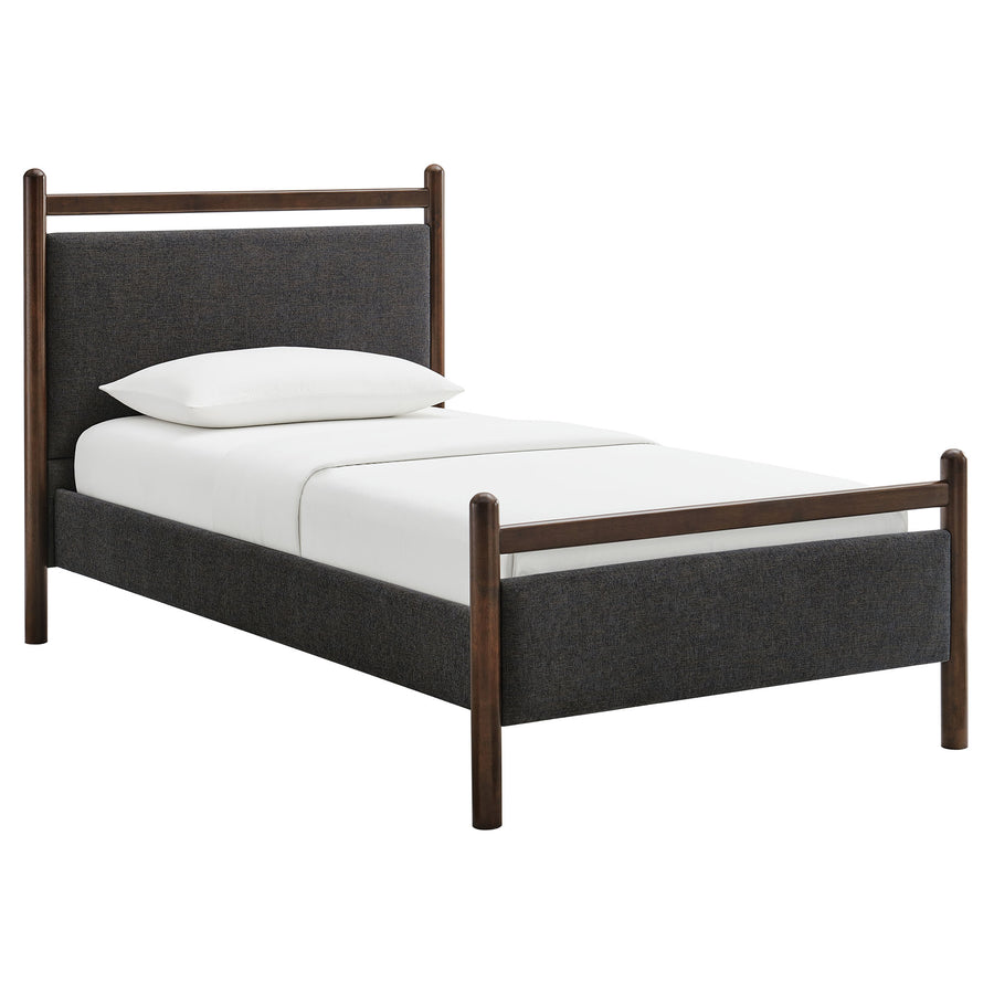 Flax Twin Size Platform Bed Frame in Wenge Heathered Dark Gray