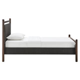 Flax Twin Size Platform Bed Frame in Wenge Heathered Dark Gray