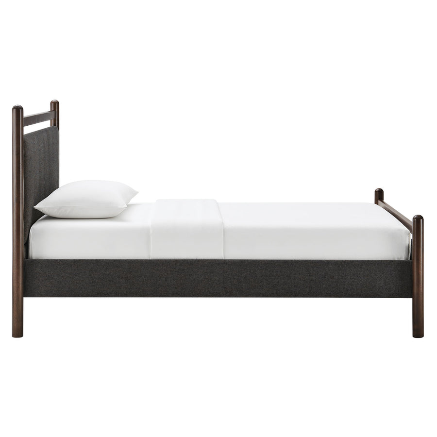 Flax Twin Size Platform Bed Frame in Wenge Heathered Dark Gray