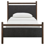 Flax Twin Size Platform Bed Frame in Wenge Heathered Dark Gray