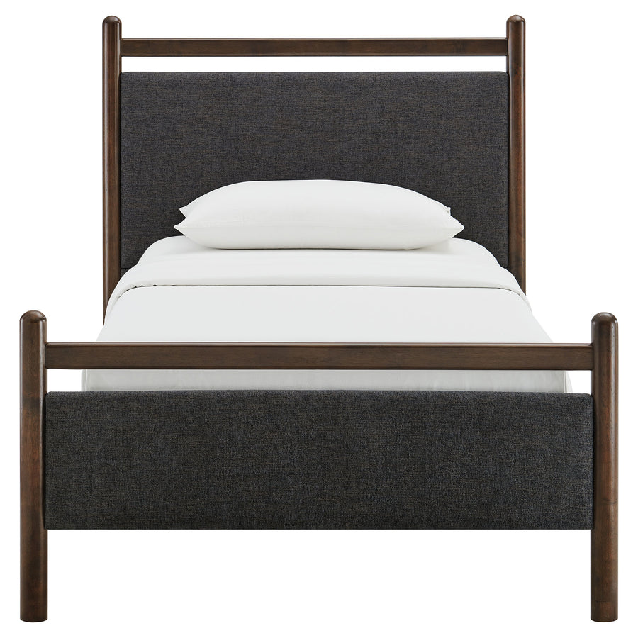 Flax Twin Size Platform Bed Frame in Wenge Heathered Dark Gray