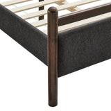 Flax Twin Size Platform Bed Frame in Wenge Heathered Dark Gray