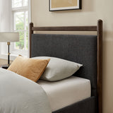 Flax Twin Size Platform Bed Frame in Wenge Heathered Dark Gray