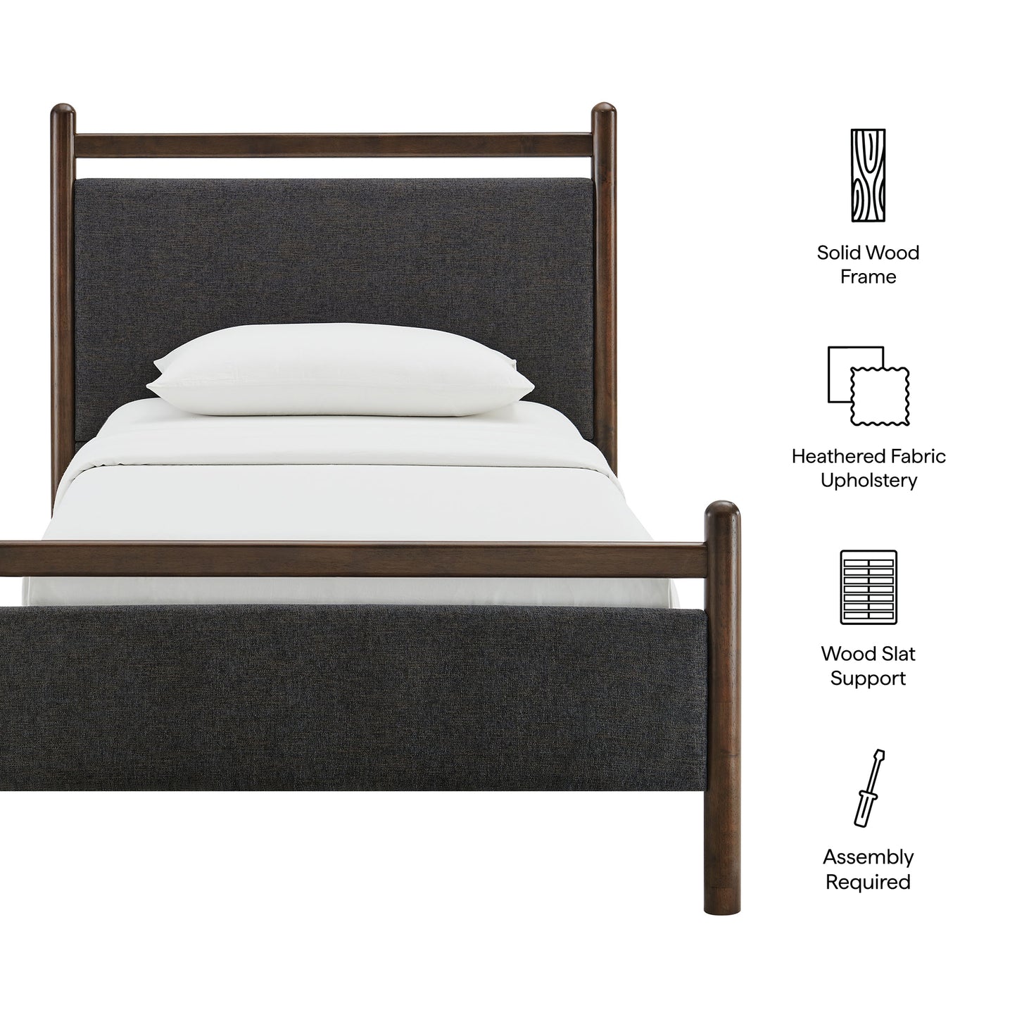 Ginny Twin Size Platform Bed Frame by Furniture for America