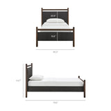 Flax Twin Size Platform Bed Frame in Wenge Heathered Dark Gray